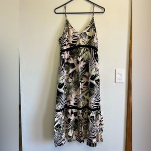 Floral black, green and pink Cece Dress Size 8